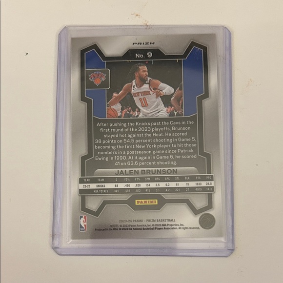 Jalen Brunson Knicks Prizm Basketball Card